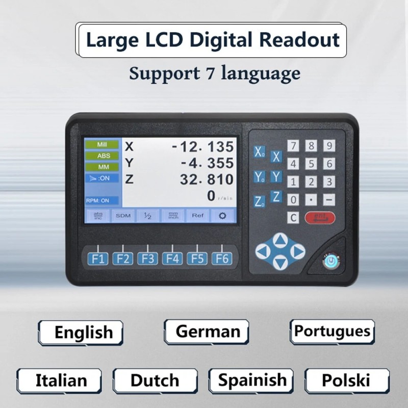 DITRON D80 LCD-näytöllinen 3/4-akselinen DRO digitaalilukija 0,005 mm resoluutio 200-1000 mm