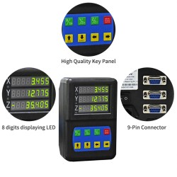 Kompakti led-digitaalinäyttö kaksi tai kolme akselia sorvi jyrsintä 0,1–10 µm resoluutio 100–500 mm lineaarinen asteikko