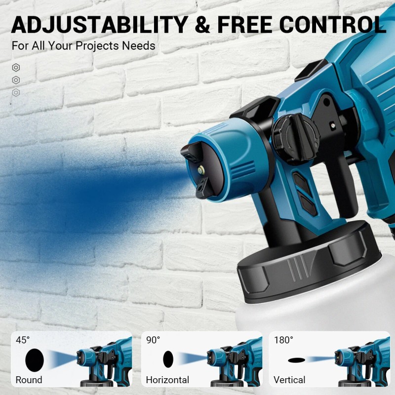 Drillpro 1000 ml langaton sähköinen maaliruisku kannettava kodin ja auton maalaukseen 18 voltin yhteensopiva