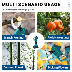 Drillpro sähkökäyttöinen oksasaksi 21V 600W sormisuoja 4-vaihteinen lcd-näyttö 55 mm leikkaushalkaisija akkukäyttöinen