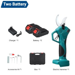 Drillpro sähkökäyttöinen oksasaksi 21V 600W sormisuoja 4-vaihteinen lcd-näyttö 55 mm leikkaushalkaisija akkukäyttöinen