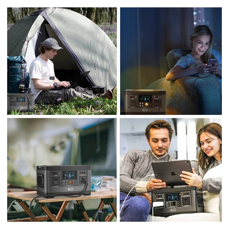 FlashFish P63 kannettava virtalähde 500 W huipputeho 1000 W aurinkogeneraattori retkeilyyn