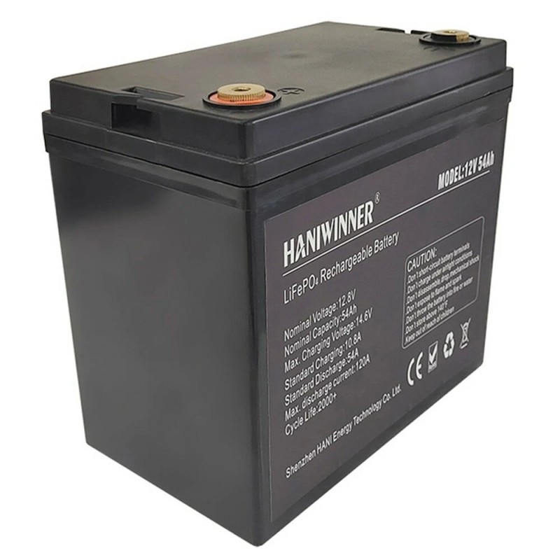 HANIWINNER 12.8V 54Ah LiFePO4 akku 691.2Wh varavirtapaketti BMS IP55