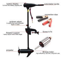 JIANLONG 86 paunan sähköperämoottori kalastusveneeseen led-akunäytöllä ja potkurilla