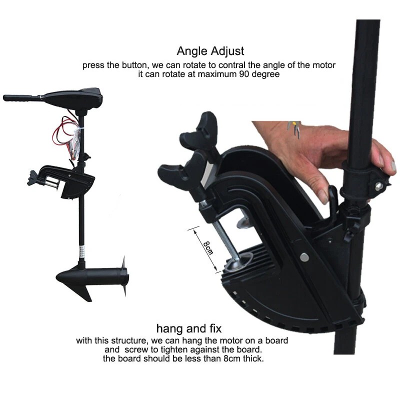 JIANLONG 86 paunan sähköperämoottori kalastusveneeseen led-akunäytöllä ja potkurilla