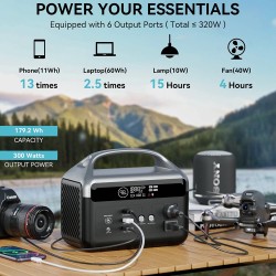 DaranEner NEOZ 300W (600W huippu) 179,2Wh 56000mAh kannettava varavirtalaite EU-pistoke