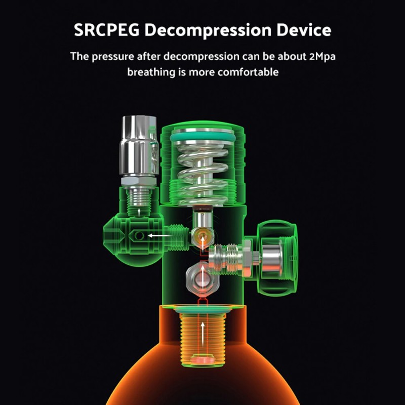 SMACO S400 Pro 1L pieni sukelluspullo hätähengityslaite sukellusvaruste