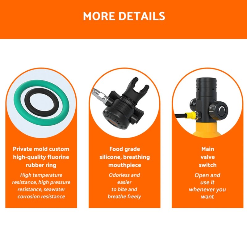 SMACO S400 Pro 1L pieni sukelluspullo hätähengityslaite sukellusvaruste