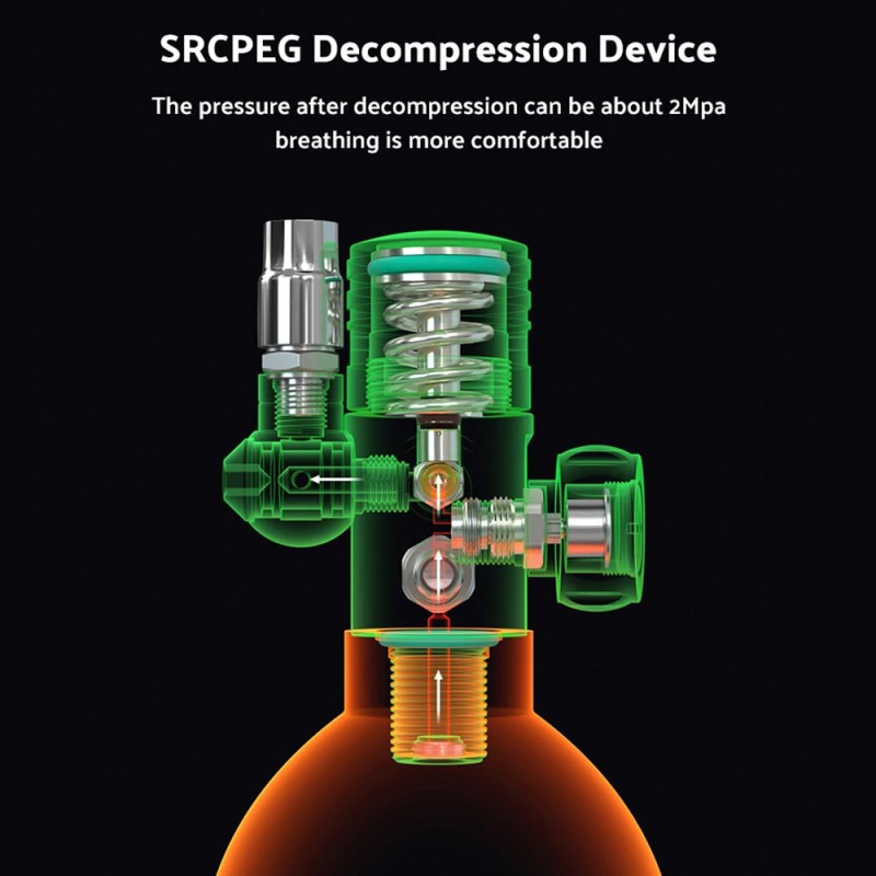 SMACO S400Plus yhden litran pieni sukelluspullo sukellusvaruste hengityslaite säilytyslaukulla