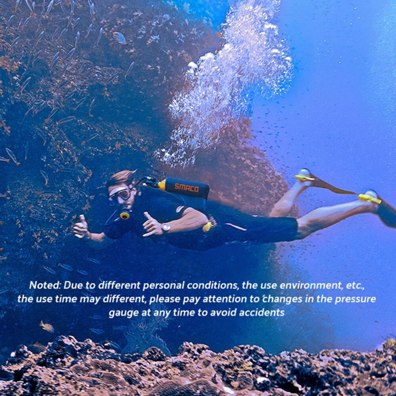 SMACO S400Plus yhden litran pieni sukelluspullo sukellusvaruste hengityslaite säilytyslaukulla