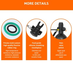 SMACO S700 Plus 2L sukelluspullo hengityssuojain reppu alumiiniseoskotelo