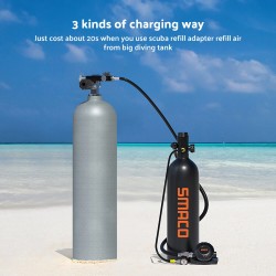 SMACO S700 Plus 2L sukelluspullo hengityssuojain reppu alumiiniseoskotelo