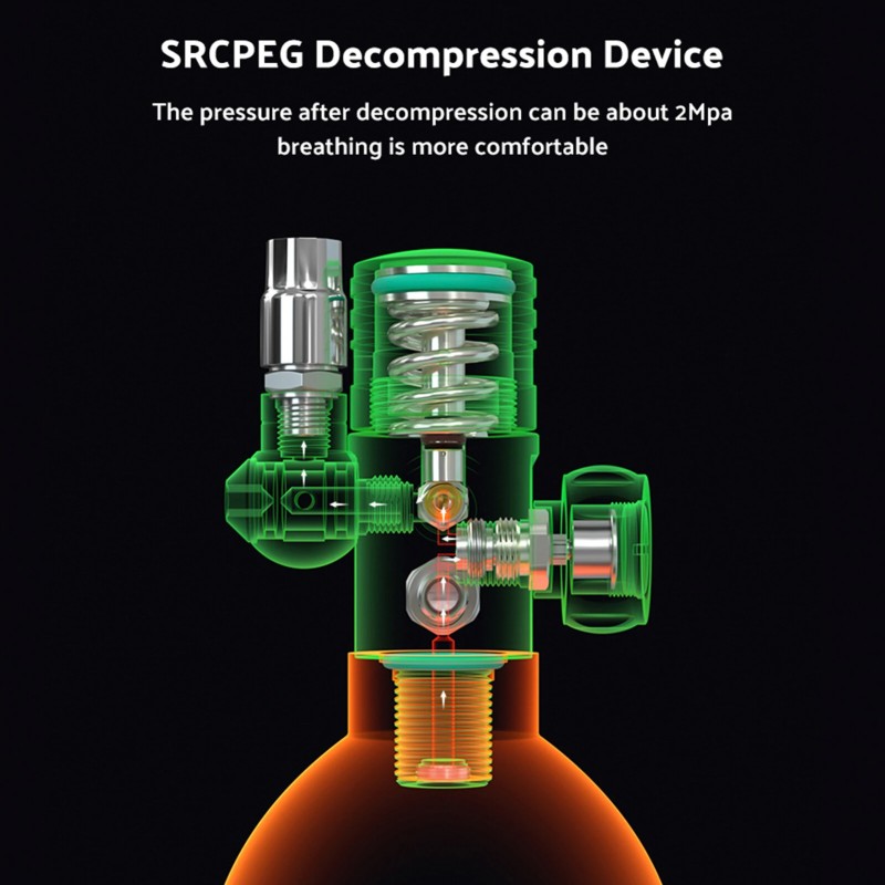 SMACO S400 1L sukellusilmapullo pieni sukeltamiseen hätäpelastukseen ammattilaisille ja harrastajille