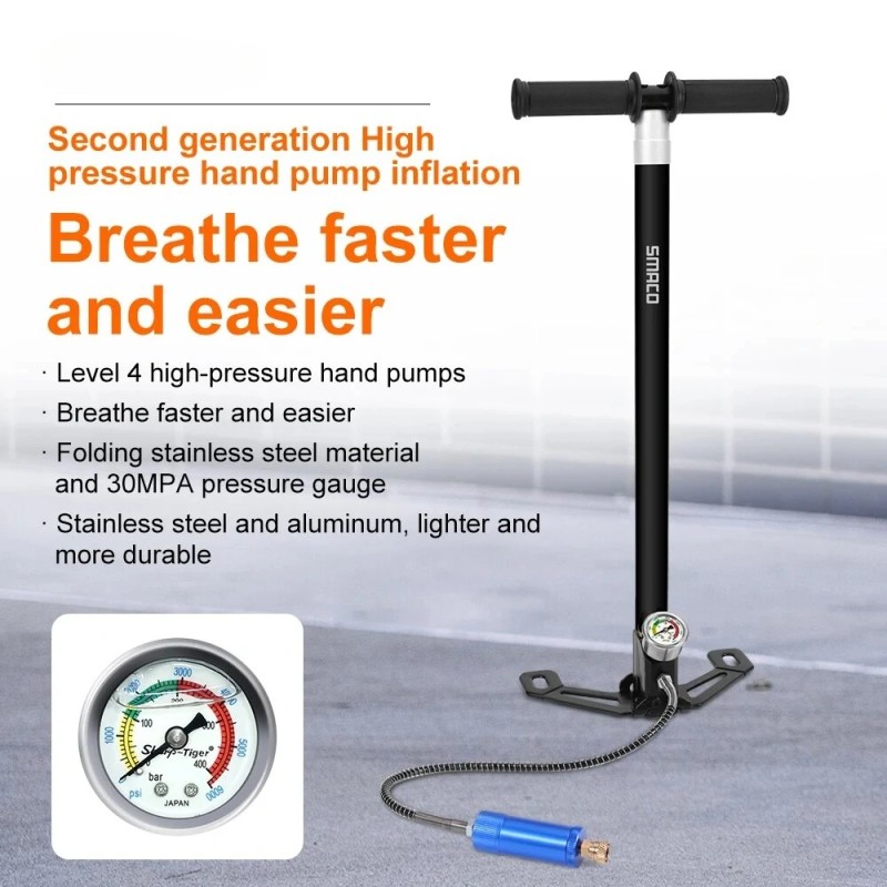 SMACO uuden sukupolven korkeapaineinen käsipumppu aktiivihiilisuodattimella alumiinirakenteella