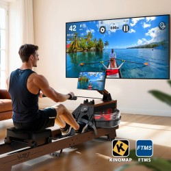 Bominfit V-W3 puinen vesisoutuergometri FSC-sertifioitu 14-litrainen säiliö kuusi vastustasoa taitettava Kinomap-yhteensopiva