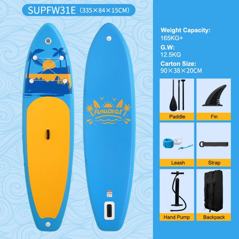 FunWater puhallettava sup-lauta 335cm suuri vakaus täysi varustepaketti SUPFW31E