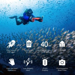 Tehokas sukellusskootteri sublue Navbow+ 3-vaiheinen 40 metrin sukellussyvyys 60 minuutin akunkesto OLED-näyttö