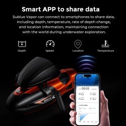 Sublue Vapor vedenalainen sukellusskootteri pumppusuuttimella käsikäyttöinen jopa 10,9 km/h 40 m