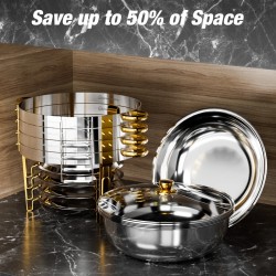 WARMOUNTS kulta buffet-lämmityssarja 2/4/6 kpl 5QT pyöreä haudeastia lasikannella