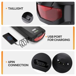 BAFANG 48V 17.5Ah 840Wh takatelineakku EVE18650 2600mAh akunvalvonta 30A USB-liitännällä