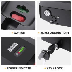 BAFANG 48V 17.5Ah 840Wh takatelineakku EVE18650 2600mAh akunvalvonta 30A USB-liitännällä