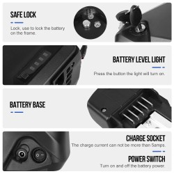 BAFANG alaputki Yingwu 52V 20Ah 1040Wh sähköpyörän akku 21700 5000mAh 30A akun suojapiiri