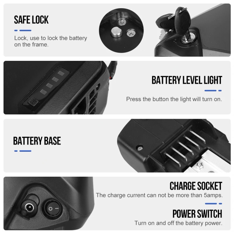 BAFANG alaputki Yingwu 52V 20Ah 1040Wh sähköpyörän akku 21700 5000mAh 30A akun suojapiiri