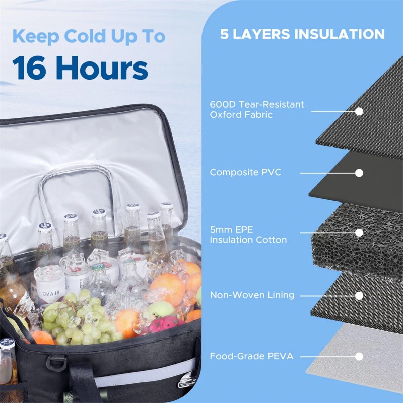 WARMOUNTS pehmeä eristetty kylmäreppu 75 tölkille vuotamaton kaksiosainen