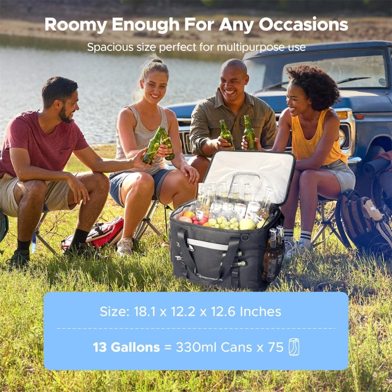 WARMOUNTS pehmeä eristetty kylmäreppu 75 tölkille vuotamaton kaksiosainen