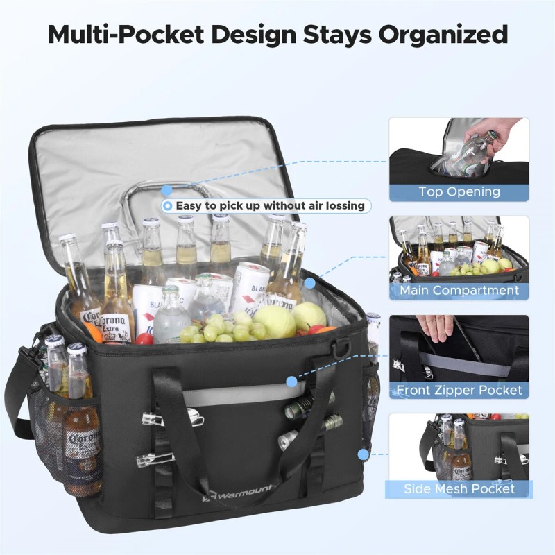 WARMOUNTS pehmeä eristetty kylmäreppu 75 tölkille vuotamaton kaksiosainen