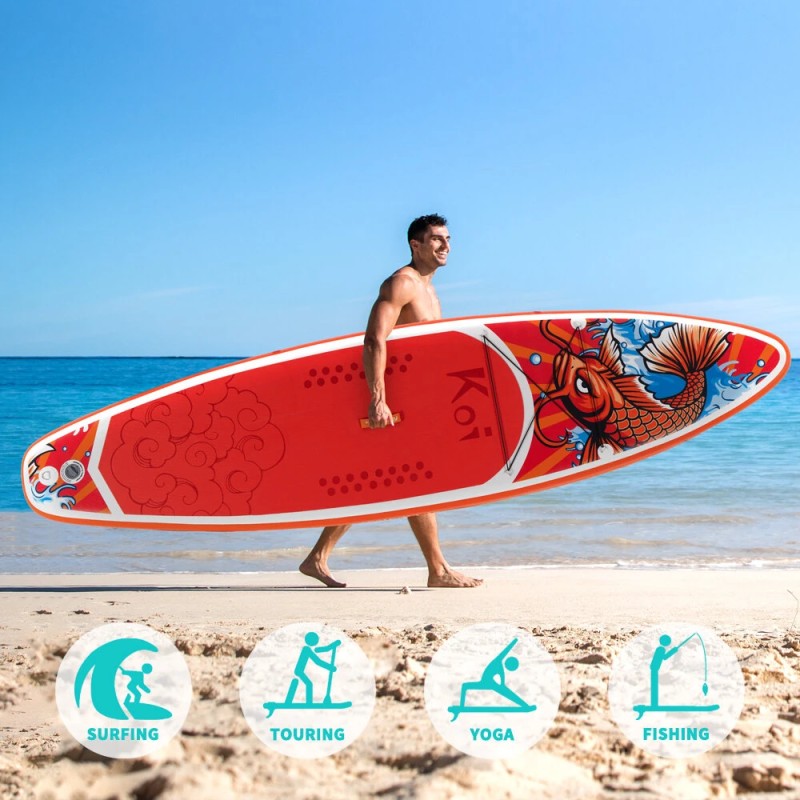 FunWater 335cm puhallettava SUP-lauta täydellinen varustepaketti säädettävällä melalla pumpulla repulla