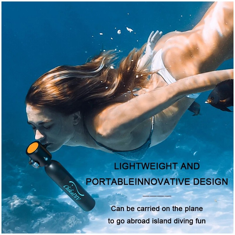 ChikaDIV puolilitran pieni sukelluspullo viiden–seitsemän minuutin vedenalainen käyttö kannettava pelastus