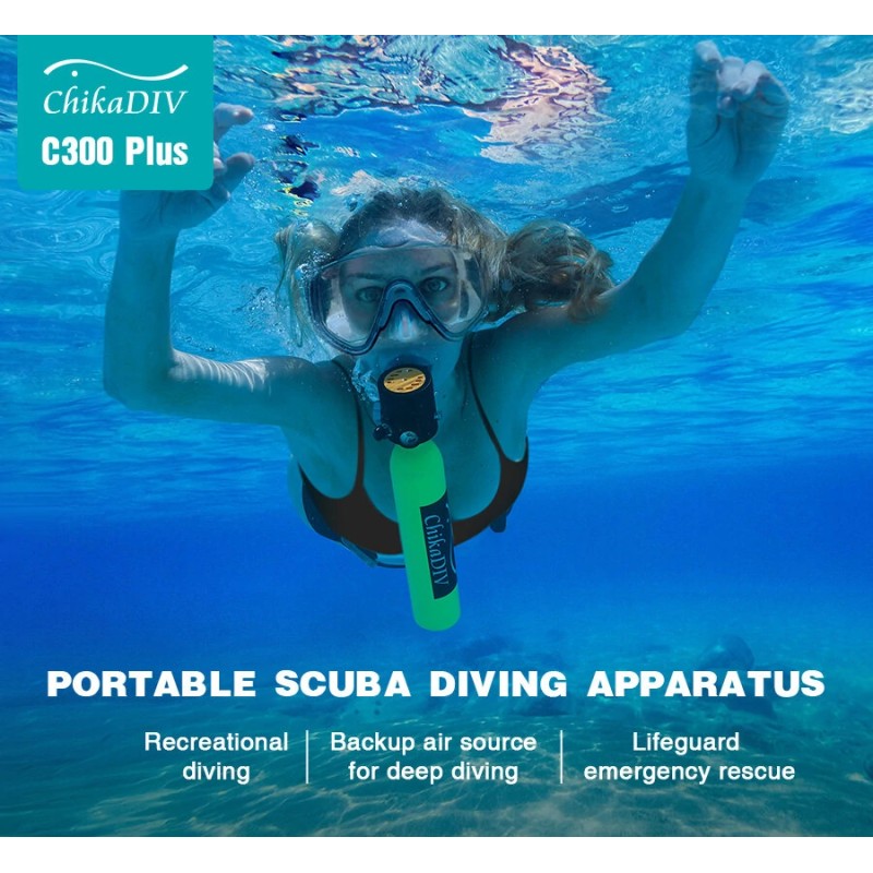 ChikaDIV puolilitran pieni sukelluspullo viiden–seitsemän minuutin vedenalainen käyttö kannettava pelastus