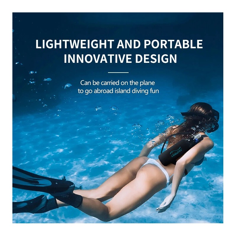 ChikaDIV 1 litran sukelluspullo 15–20 minuutin kannettava sukelluspaketti