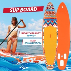 Funwater puhallettava SUP-lauta 350*84*15cm oranssi maksimikuorma 180kg mukana mela pumppu reppu