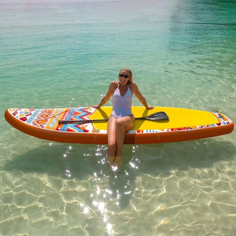 Funwater puhallettava SUP-lauta 350*84*15cm oranssi maksimikuorma 180kg mukana mela pumppu reppu