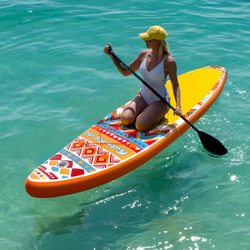 Funwater puhallettava SUP-lauta 350*84*15cm oranssi maksimikuorma 180kg mukana mela pumppu reppu