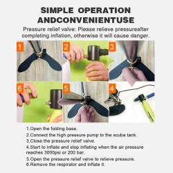 ChikaDIV pieni manuaalinen korkeapainepumppu sukellukseen 30MPa ruostumattomasta teräksestä