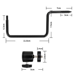 Riistakameran M5 kiinnike puuhun 360 astetta säädettävä 1/4 tuuman ruuvikiinnitys infrapunalaitteille pimeänäkölaitteille