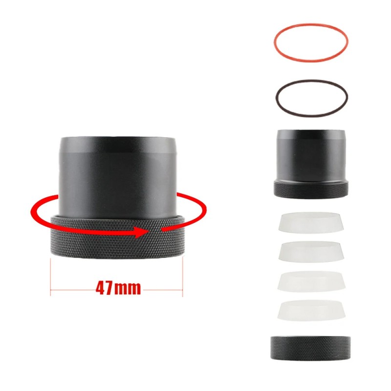 PARD NV007S nopea asennussovitin 38-47 mm yönäkölaitteelle musta kiinnitys