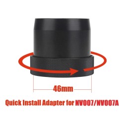 Pika-asennussovitin PARD NV007 38–46 mm nopea kiinnitys alumiininen sovitinrengas musta