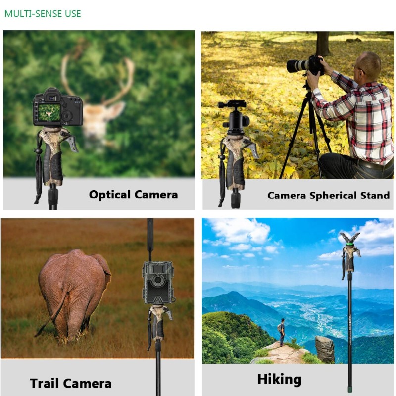 WG-M02 teleskooppinen metsästyskeppi monopodi kevyt alumiiniseos kääntyvä V-mallinen haarake