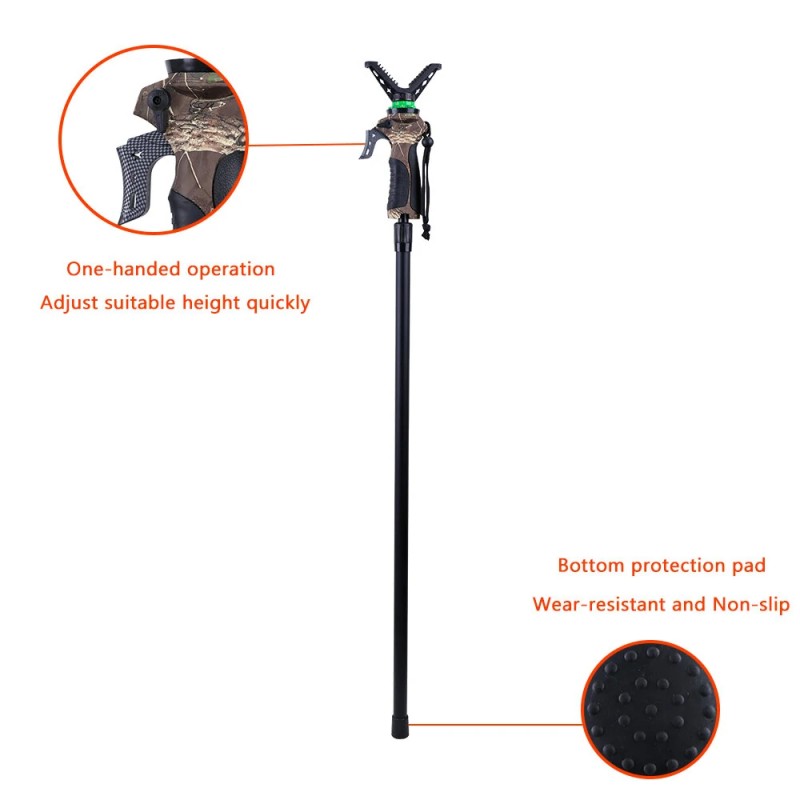 WG-M02 teleskooppinen metsästyskeppi monopodi kevyt alumiiniseos kääntyvä V-mallinen haarake