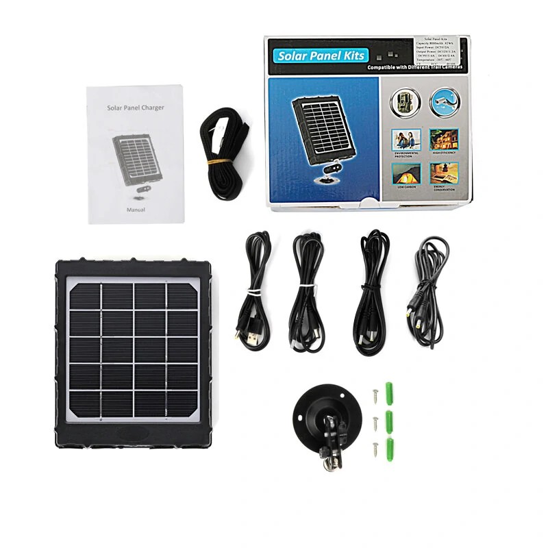 WG8000 aurinkopaneeli 12-volttinen ulkoinen akkulaturi 8000mAh metsästysriistakameraan vesitiivis jalustakiinnikkeellä