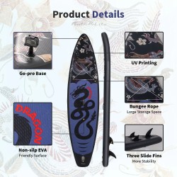 FunWater 350cm suuri puhallettava sup-lauta paketti säädettävä mela pumppu reppu hihna