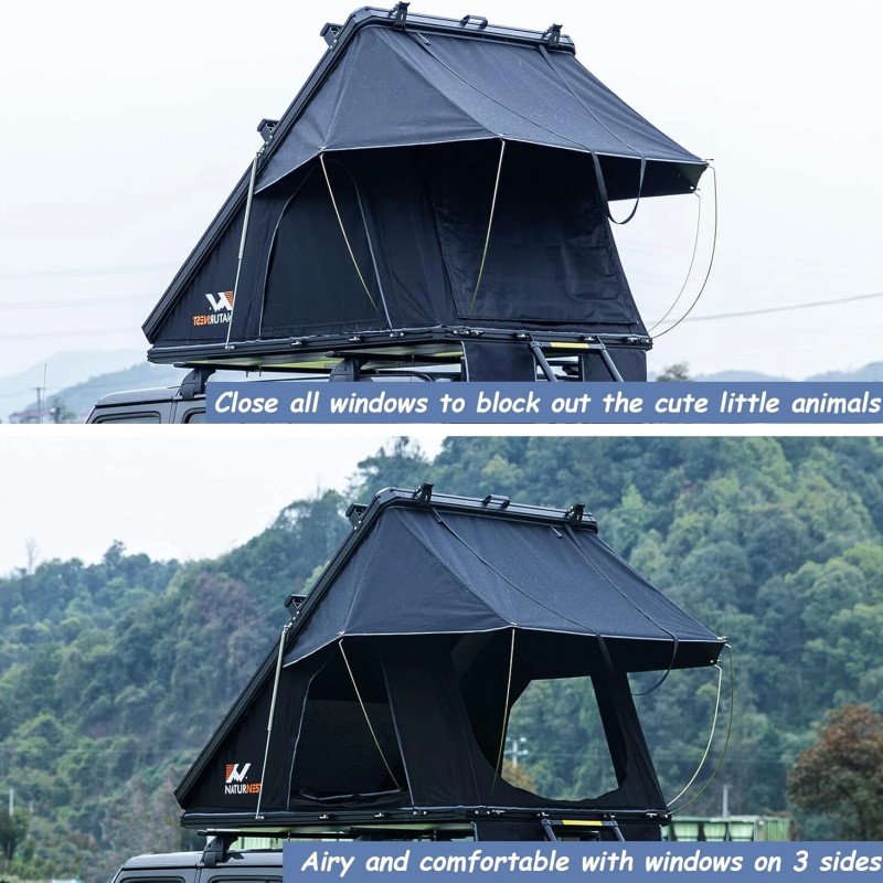 NATURNEST kattoteltta kahdelle tai kolmelle, alumiinirunko, kovakuori, vedenpitävä, UV-suoja