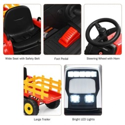 ELJET ajettava traktori 12V akku kauko-ohjaus Bluetooth MP3-soitin turvavyö peräkärry 2 vuoden takuu