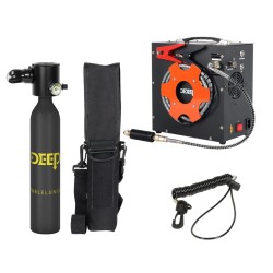 DIDEEP 0,5-litrainen kannettava sukelluspullo varahengityslaite silikonisuukappaleella painemittarilla