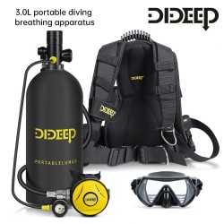 DIDEEP 3 litran kannettava sukelluspullo alumiini 20 mpa painemittarilla