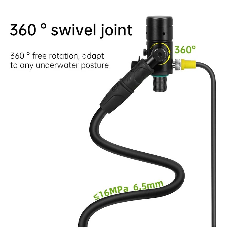 DIDEEP 3 litran kannettava sukelluspullo alumiini 20 mpa painemittarilla
